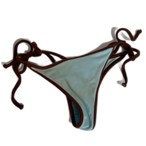 Frankie's Bikini - Blue and Brown Terry Cloth - Size Small - Picture 2 of 7